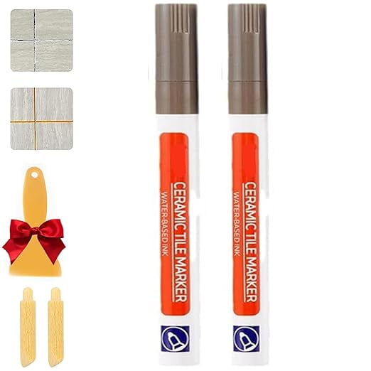Waterproof Joint Pen for Ceramic Tiles, Quick Dry Grout Paint Marker, No Faded Tile Grout Pen, Stain-Resistant Tile Line Color Repair, Restore Grout Lines Paint for Floors Walls Bathrooms