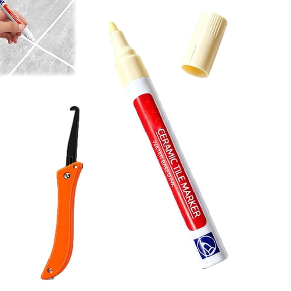 Waterproof Joint Pen for Ceramic Tiles, Waterproof Ceramic Tile Grout Pen, Quick Dry Grout Paint Marker, Tile Line Color Repair for Tile Floors & Walls