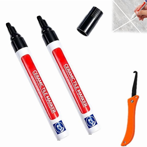 Waterproof Joint Pen for Ceramic Tiles, Waterproof Tile Grout Marker Pen, Quick Dry Grout Paint Marker, Stain-Resistant Tile Line Color Repair for Tile Floors & Walls