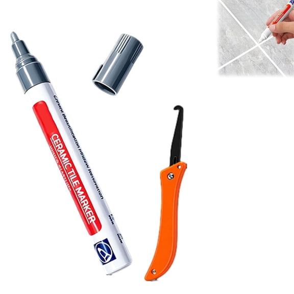 Waterproof Joint Pen for Ceramic Tiles, Waterproof Ceramic Tiles Pen, Quick Dry Marker, Tiles Color Repair for Floors & Walls