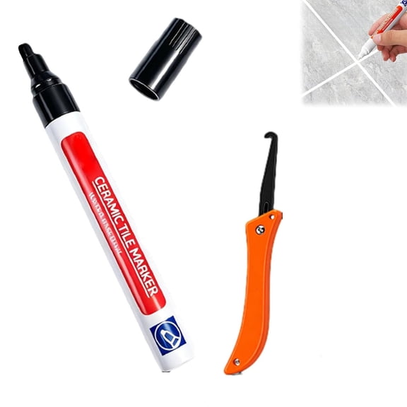 Waterproof Joint Pen for Ceramic Tiles, Waterproof Ceramic Tiles Pen, Quick Dry Marker, Tiles Color Repair for Floors & Walls