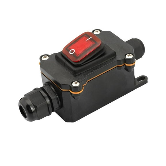 Waterproof Junction Box, 20A IP67 Electrical Connector for 12-24V DC & 110-220V AC Marine RV Boat, Screw Wiring DPST ON OFF Rocker Switch