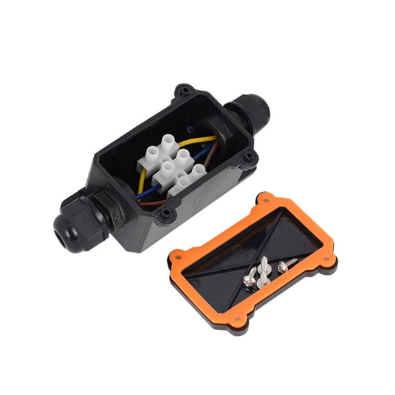 MUSEYA Cable Connector Waterproof Junction Box Black 1Set