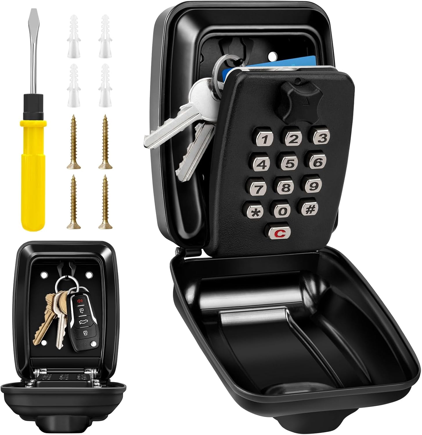 Key Lock Box for Outside, Waterproof Wall Mount Key Lock Box for House ...