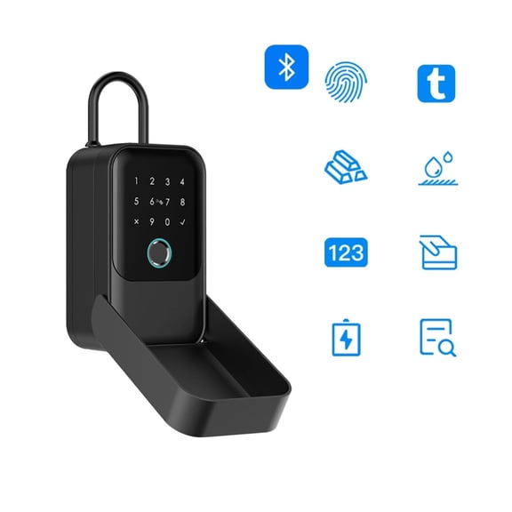 Waterproof Key Safe Fingerprint Bluetooth Key Box Remote Unlock Wall Mount Security Lock Box Safety ,Keyless Entry Deadbolt