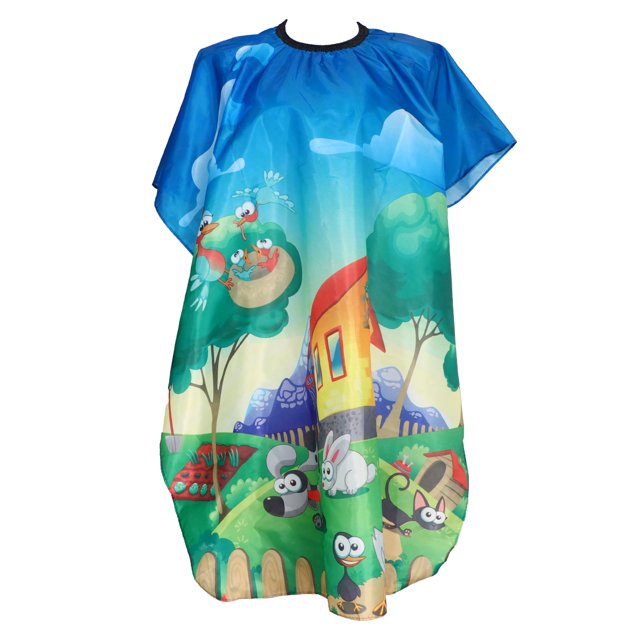 Waterproof Kid Hair Cutting Cape Animal Patterned Barber Styling Salon