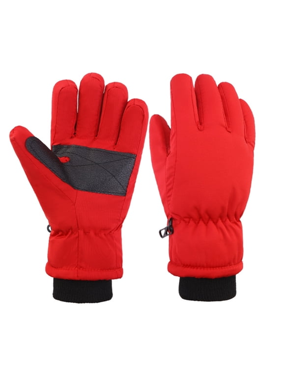 Waterproof Kids Ski Gloves Insulated Warm Winter Gloves Split Finger Design For Cold Weather Outdoor Activity