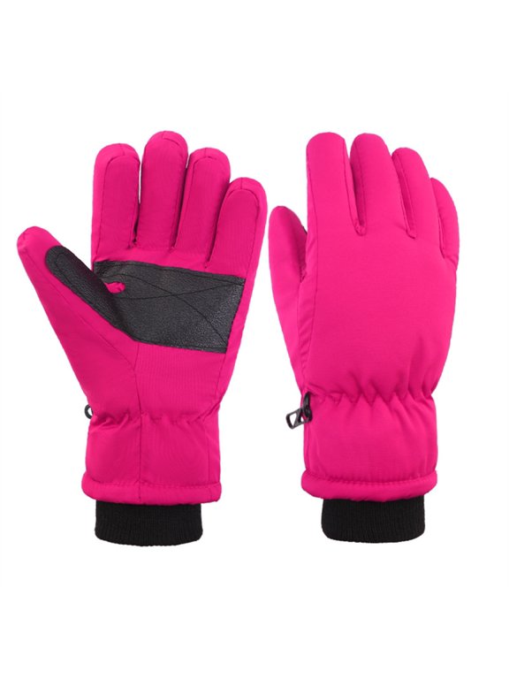 Waterproof Kids Ski Gloves Insulated Warm Winter Gloves Split Finger Design For Cold Weather Outdoor Activity