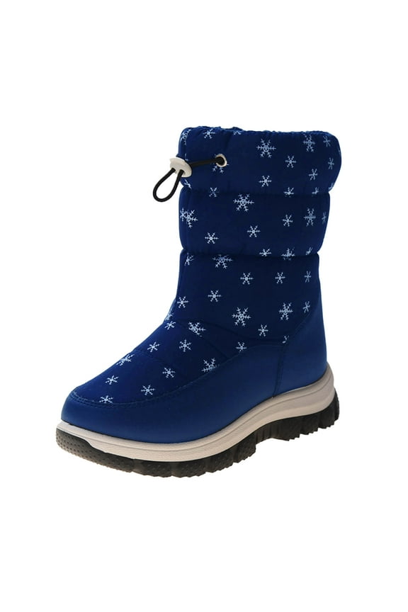 Waterproof Kids Snow Boots Insulated Warm Fleece Lined Winter Boots for Toddlers,Blue