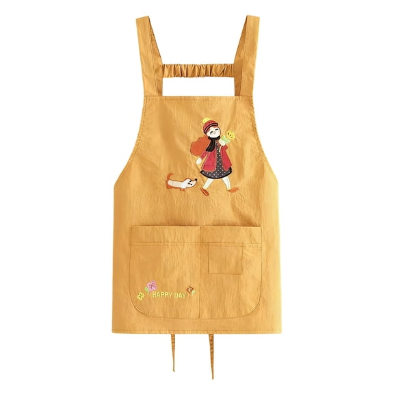 Waterproof Kitchen Apron for Adults Oil-Resistant Cooking Smock with Pockets Chef Bib Apron for Cooking Baking Cleaning Home Kitchen Workwear Stain Protection