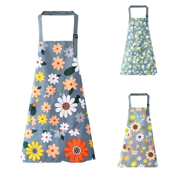Waterproof Kitchen Apron for Women Men - Cute Adjustable Bib Apron for Cooking, Grilling, Cleaning, Gardening, Housework (1 x Apron)