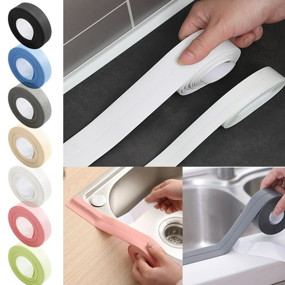 Waterproof Kitchen & Bathroom Sink Strip Self Adhesive Sealant Tape for Sink Edge, Bar Counter & Dining Table Protection