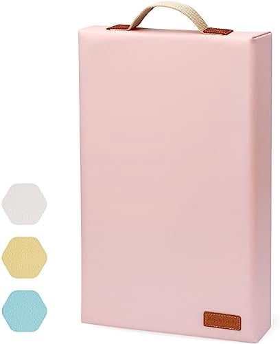 Waterproof Kneeling Pad for Garden or Bath, 2 inch Thick Soft Foam Kneeler Mat for Gardeners Knee Support or Bathtub Bathing with Handle and Removable Cover - Pink