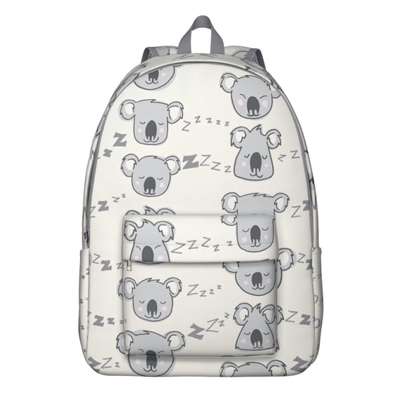 Waterproof Koala Animal Backpack, Lightweight School Bag Featuring Cute Cartoon Koala Bear Design and Pattern