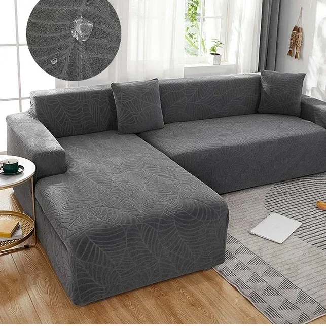 Waterproof L Shape Corner Sofa Cover 1/2/3/4 Seater Jacquard Fabric Big ...