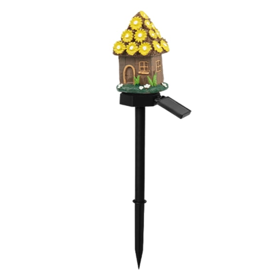 Waterproof LED Mushroom Cottage Solar Light Auto On Off Outdoor Garden Pathway Decor Lamp