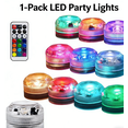 thumbnail image 1 of Waterproof LED Party Lights for Slush Machines - 13 Colors & 4 Modes, Mini Remote Control Lights for Parties, Aquariums, Juicers, 1 of 9