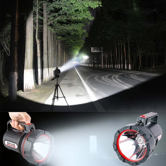 Waterproof LED Searchlight, Long Range Portable Rechargeable Spotlight, 4800mAh High Power Search Light with Shoulder Strap for Outdoor
