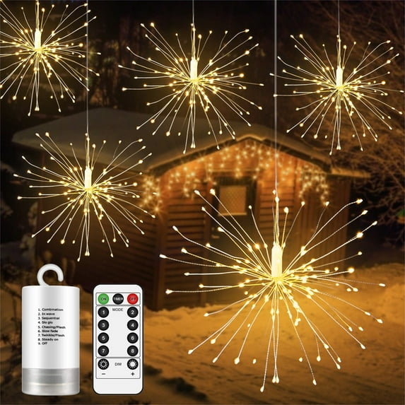 Waterproof LED String Lights with Remote Control 90 Bulbs Bouquet Shape for Indoor Outdoor Decoration