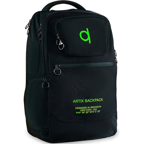  Waterproof Laptop Backpack for Men & Women | Large 17.3-inch Travel Backpack | Stylish & Durable Computer Bag for Business, Office & Work | Versatile Rucksack for Adults (Black/Green)