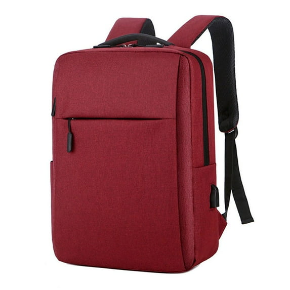 Waterproof Laptop Backpack Travel Multifunctional Large Backpack School Shoulder Bag Sport Rucksack USB Charging WINE RED