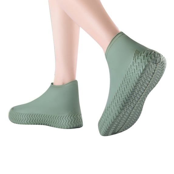 Waterproof Latex Shoe Covers - Mint Green - Non- Rain Booties for Outdoor, Rainy Days & Muddy Terrain (1 Pair)