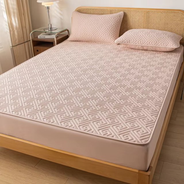 Waterproof Lattice Fitted Sheet Mattress Protector Cover for Twin Full