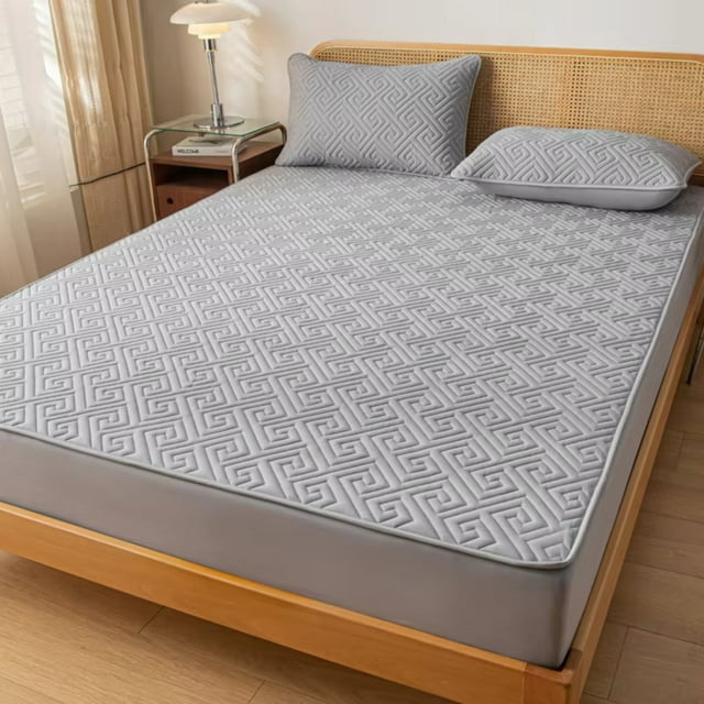 Waterproof Lattice Fitted Sheet Mattress Protector Cover for Twin Full