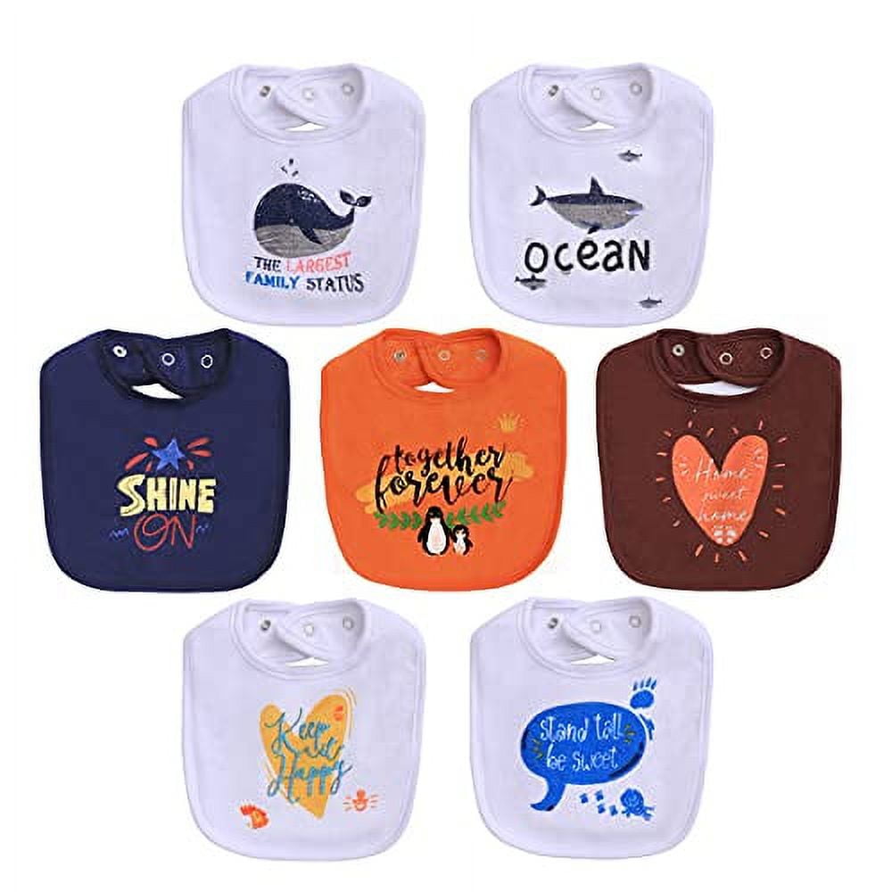 Maiwa Waterproof Layer Inside Terry cloth Baby bibs with Snaps for girl