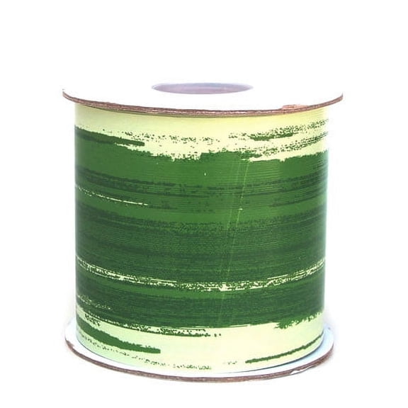 Waterproof Leaf Ribbon Variegated Aspidistra, 4-1/4-Inch, 50 Yards, Green/Ivory