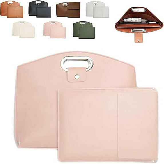 Waterproof Leather 14-16in 2pcs Laptop Bag for Women, 2-In-1 Laptop Tote Set - Where Style Meets Function, Easy to Carry