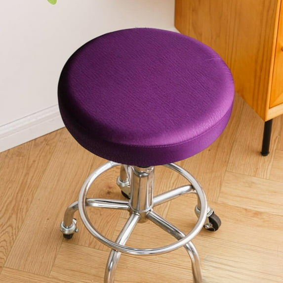 Waterproof Leather Bar Stool Cover | Round Chair Seat Protector | Elastic Band | Durable Washable | Multiple Colors | 35x35cm | Faux Leather Replacement | 1 Piece
