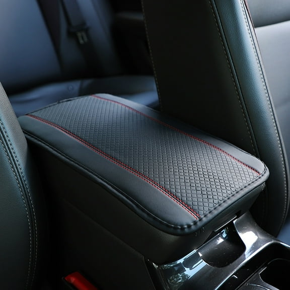 Waterproof Leather Car Armrest Cover, Staron Universal Center Console Protector Pad for Vehicles, Non-Slip Durable Interior Accessory with Easy Installation, Red