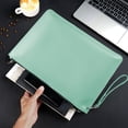 thumbnail image 1 of Waterproof Leather Document Bag, Large-Capacity A4 File Folder with Zipper, Portable Briefcase for Office, Business, and Travel – Detachable Handle, Multiple Colors, 1 of 6