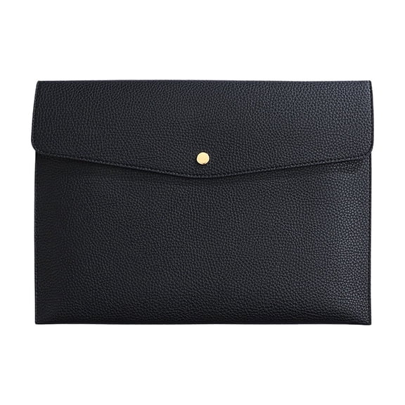 Waterproof Leather Document Folder with Removable Hand Strap, Durable Portable Organizer for Office, Travel, and Personal Use