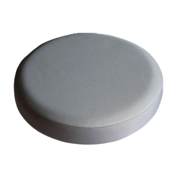 Waterproof Leather Round Bar Stool Cover with Elastic Bands, Durable Chair Seat Protector, Easy to Clean, for Worn and Stained Seats, 1 Piece