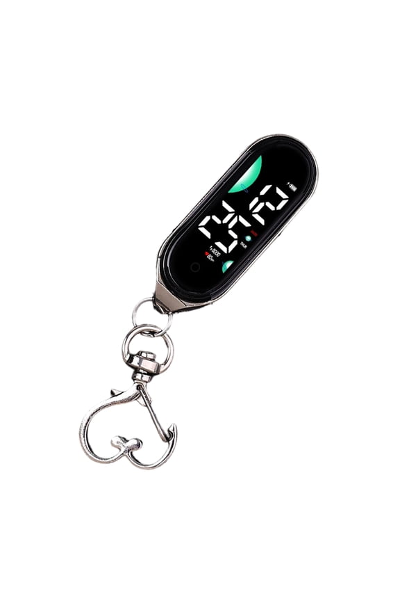 Waterproof Led Electronic Watch Night Light Touch Digital Watch Keyring Hangings Watches Keychain Pocket Watches