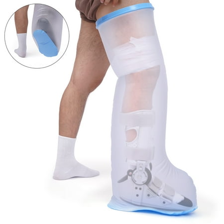 Waterproof Leg Cast Cover,Reusable Waterproof Full Leg Cast Cover Non-Slip Bottom,100% Waterproof Shower Bandage and Plaster Cover for Leg Bandages,Plasters,Walking Boots,Wounds