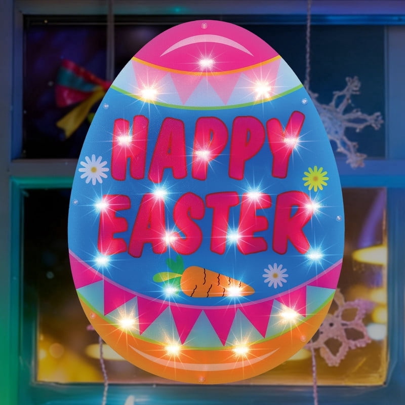 Waterproof Light Up Easter Egg String Lights, Indoor Outdoor Easter Decor for Window, Party and Garden