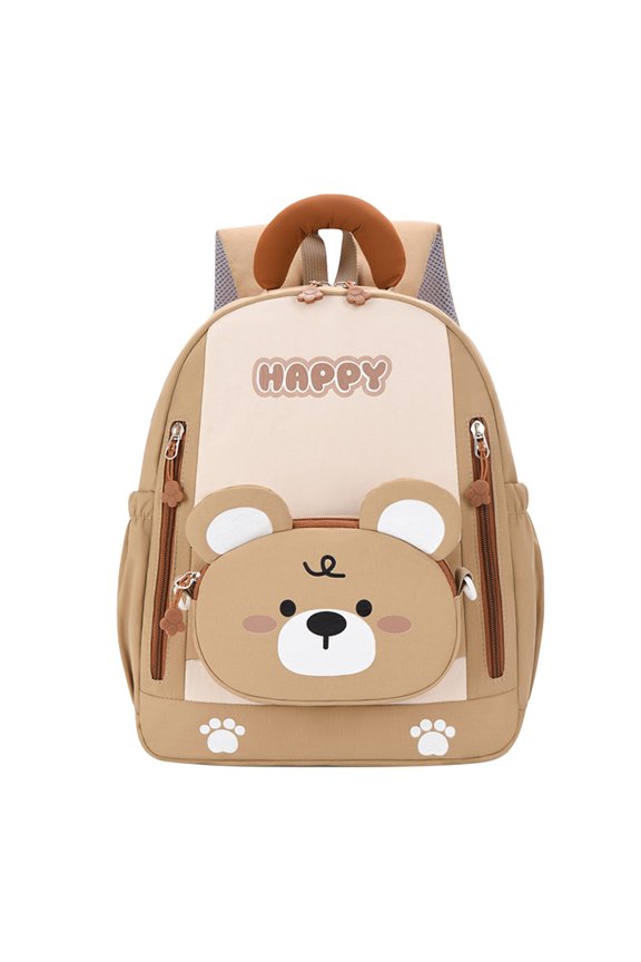 Waterproof Lightweight Bear Pattern Backpack, Spacious Compartment Stylish Bag for School and Daily Outdoor Activities