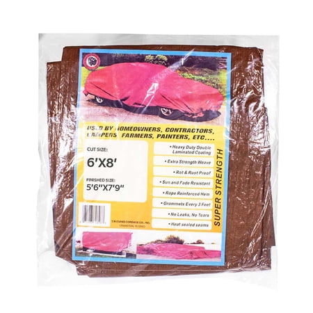 Waterproof Lightweight Brown Multipurpose Poly Tarp - Protection for Boats, Cars, Motor Vehicles, Pools - Woven Polyethylene – Multiple Sizes