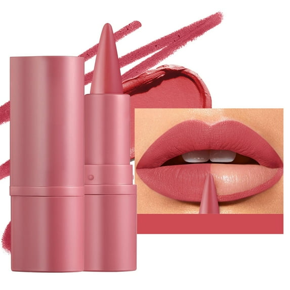 Waterproof Lipstick, Matte Lipstick, Long-Lasting 2-in-1 Lip Line Lipstick, Easy To Use Compact Portable Design