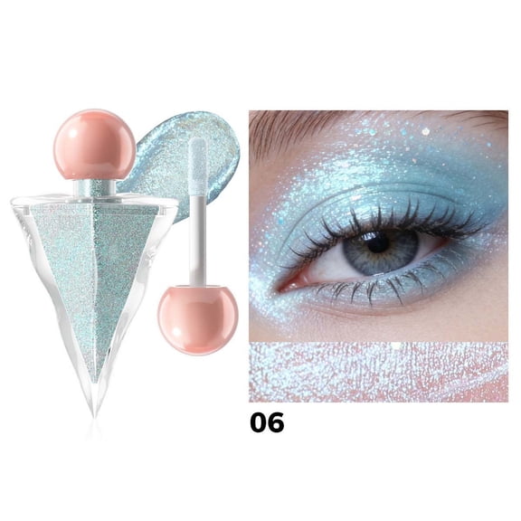Waterproof Liquid Eyeshadow 6 Colors Assortment, Pearl Shimmer Glitter Metallic Eye Shadow, Smudge Resistant Long Wear Formula, 5.5ml Each