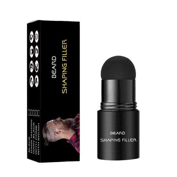 Waterproof Long Lasting Beard Filler Stick Powder For Thickening Styling Natural Non Irritating With Brush