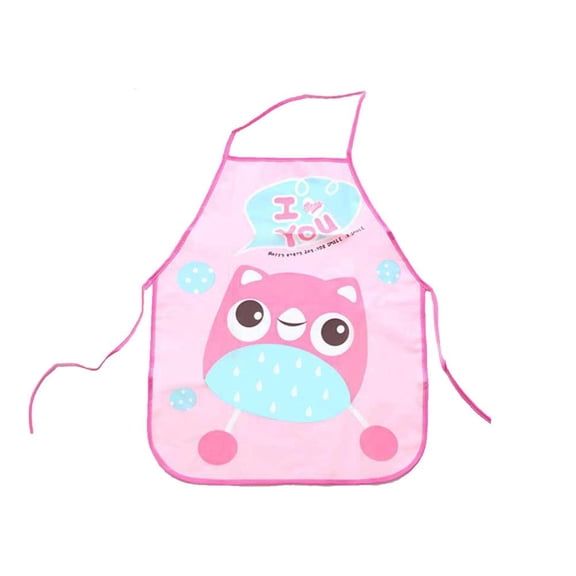 Waterproof Long Sleeve Art Smock for Painting & Drawing, Blue Adjustable Tie-Back Craft Apron with Front Pocket, Cartoon Pattern for Messy Play & Meal Time Protection