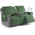 thumbnail image 1 of Waterproof Loveseat Recliner Cover with Console, Non-Slip Reclining Loveseat with Console Cover with Pocket, Split Recliner Sofa Covers Furniture Protector for Pets Dogs(2 Seater, Green), 1 of 6