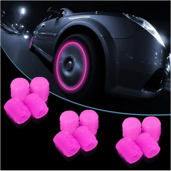Waterproof Luminous Car Tire Valve Caps, 12 Pack Glow in The Dark Tire Caps, Universal Corrosion Resistant Tire Valve Stem Caps for Car, Truck, SUV, Motorcycles and Bike