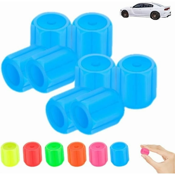 Waterproof Luminous Car Tire Valve Caps, 4 PCS Glow in The Dark Tire Valve Caps, Universal Bicycle Stem Covers, Car Accessories for Truck, SUV, Motorcycles, Bike