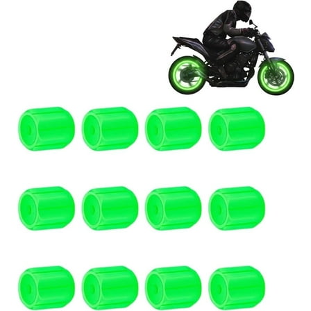 Waterproof Luminous Car Tire Valve Caps, Glow in The Dark Car Tire Valve Cap Set, 12PCS Universal Waterproof Tires Lights, Easy to Install and Safe Night Driving Accessories