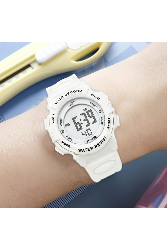 Waterproof Luminous Digital Watch | 38mm Electronic Wristwatch | Multifunctional Stopwatch | Shockproof Glass | Alloy Case | PVC Strap | One Piece